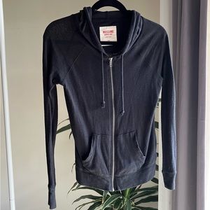 Thin Black Zip Up Hoodie